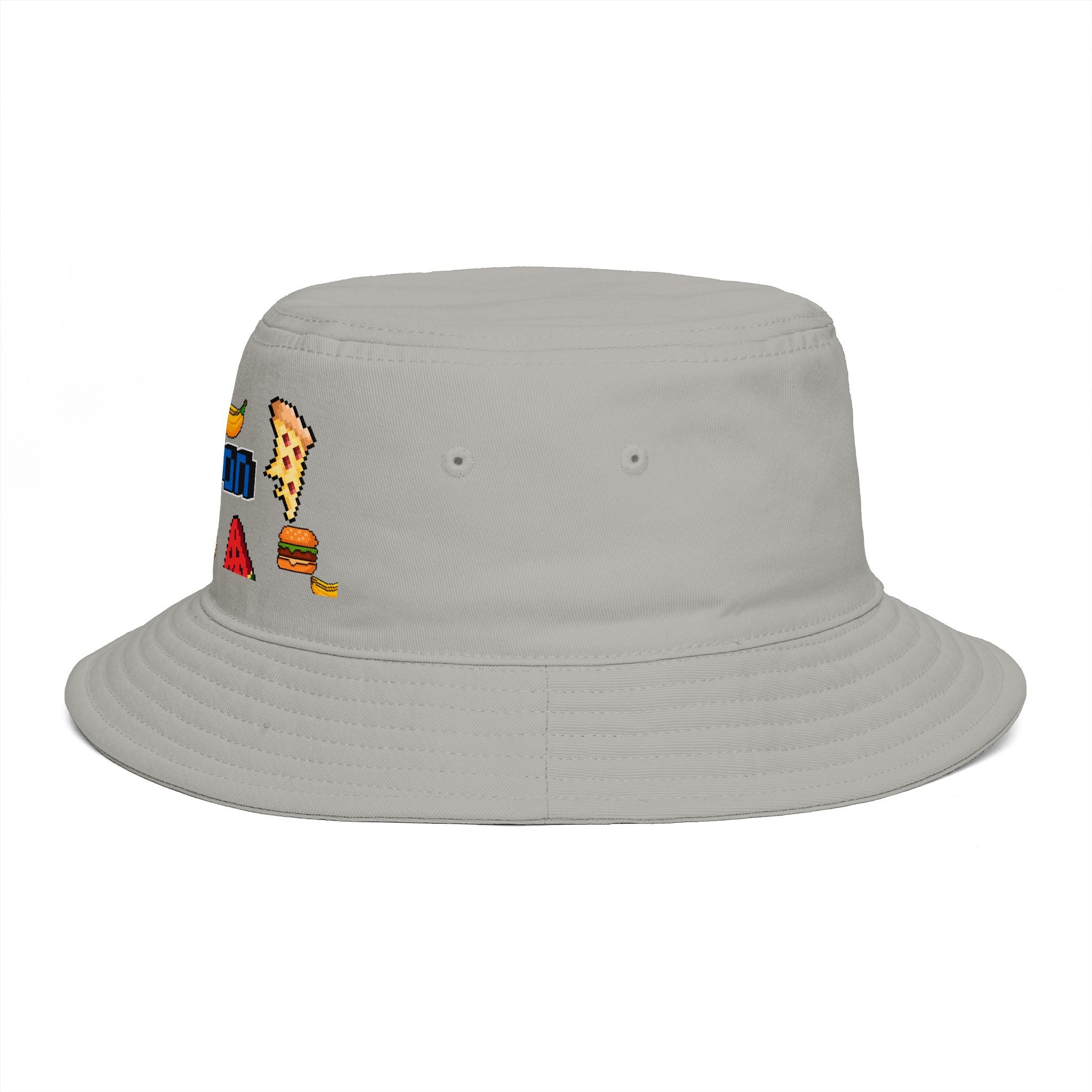 Game On Pixel Snack Bucket Hat — Retro Gamer Food Icons