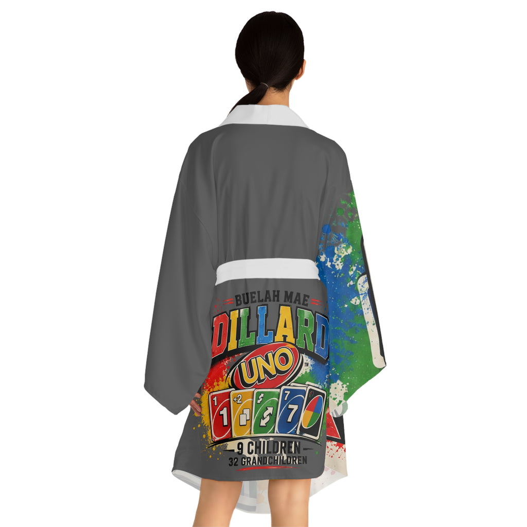 UNO Game Night Kimono Robe — Personalized Family Name & Colorful Card Design