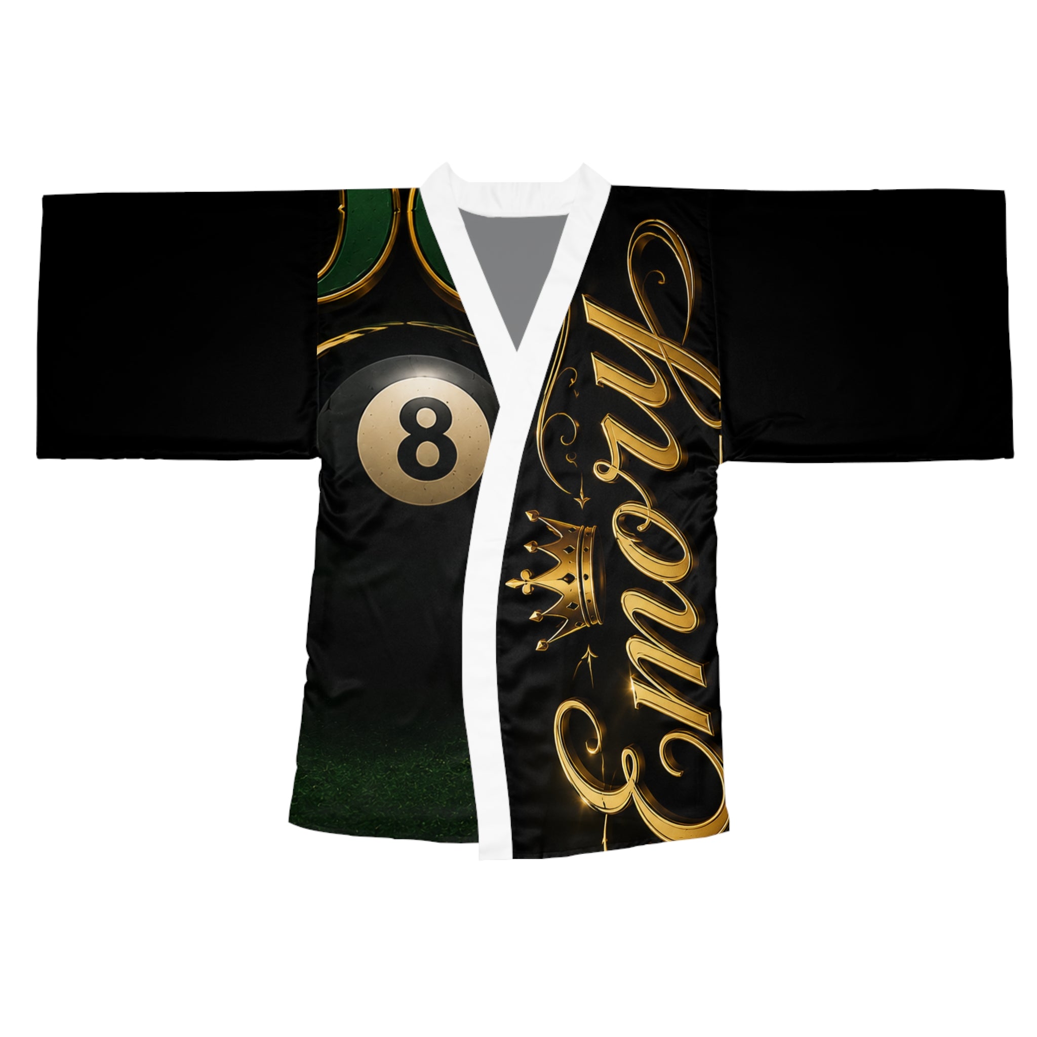 Pool Champion Kimono Robe — Personalized 'Emory McCowan Pool' 8-Ball Design