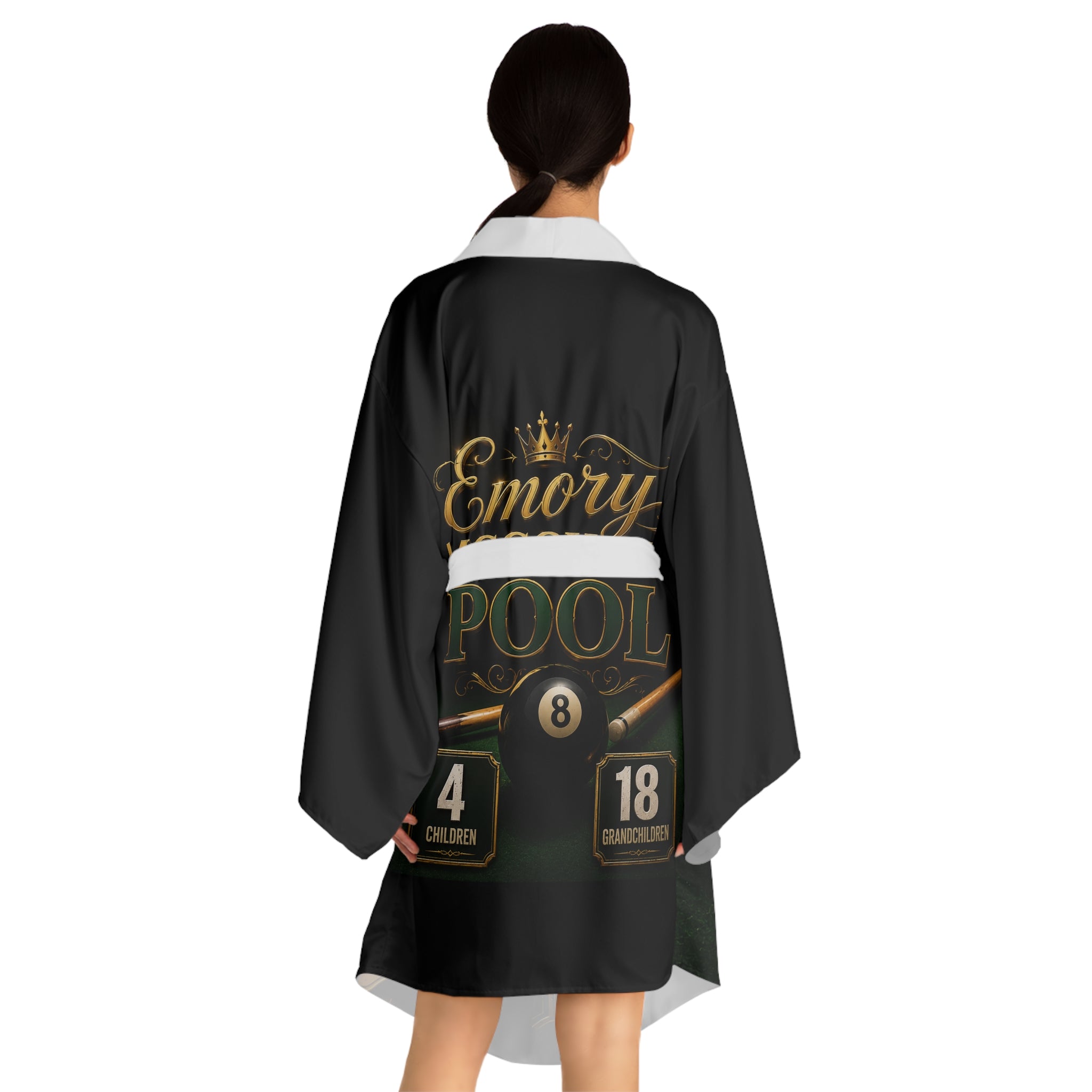 Pool Champion Kimono Robe — Personalized 'Emory McCowan Pool' 8-Ball Design
