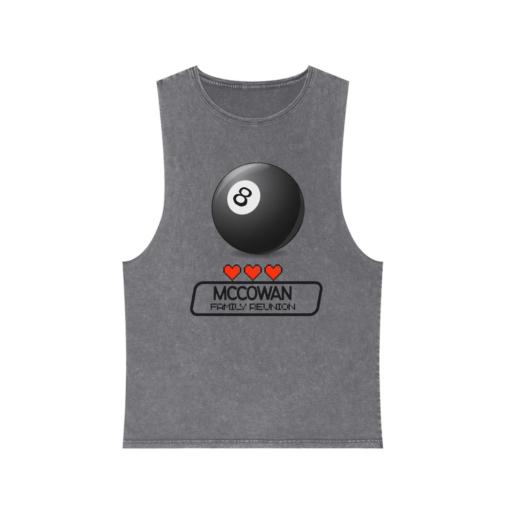 8-Ball Pool Tank Top — Personalized 'McCowan' Vintage Stonewash Sleeveless
