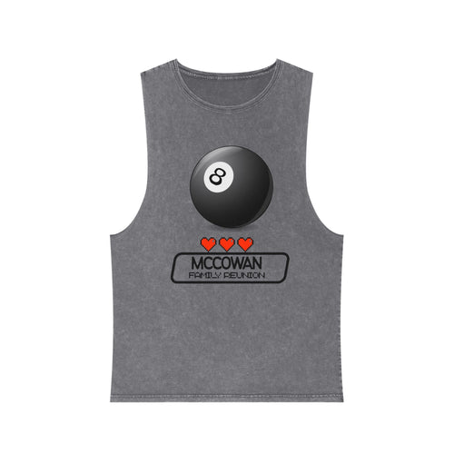 8-Ball Pool Tank Top — Personalized 'McCowan' Vintage Stonewash Sleeveless