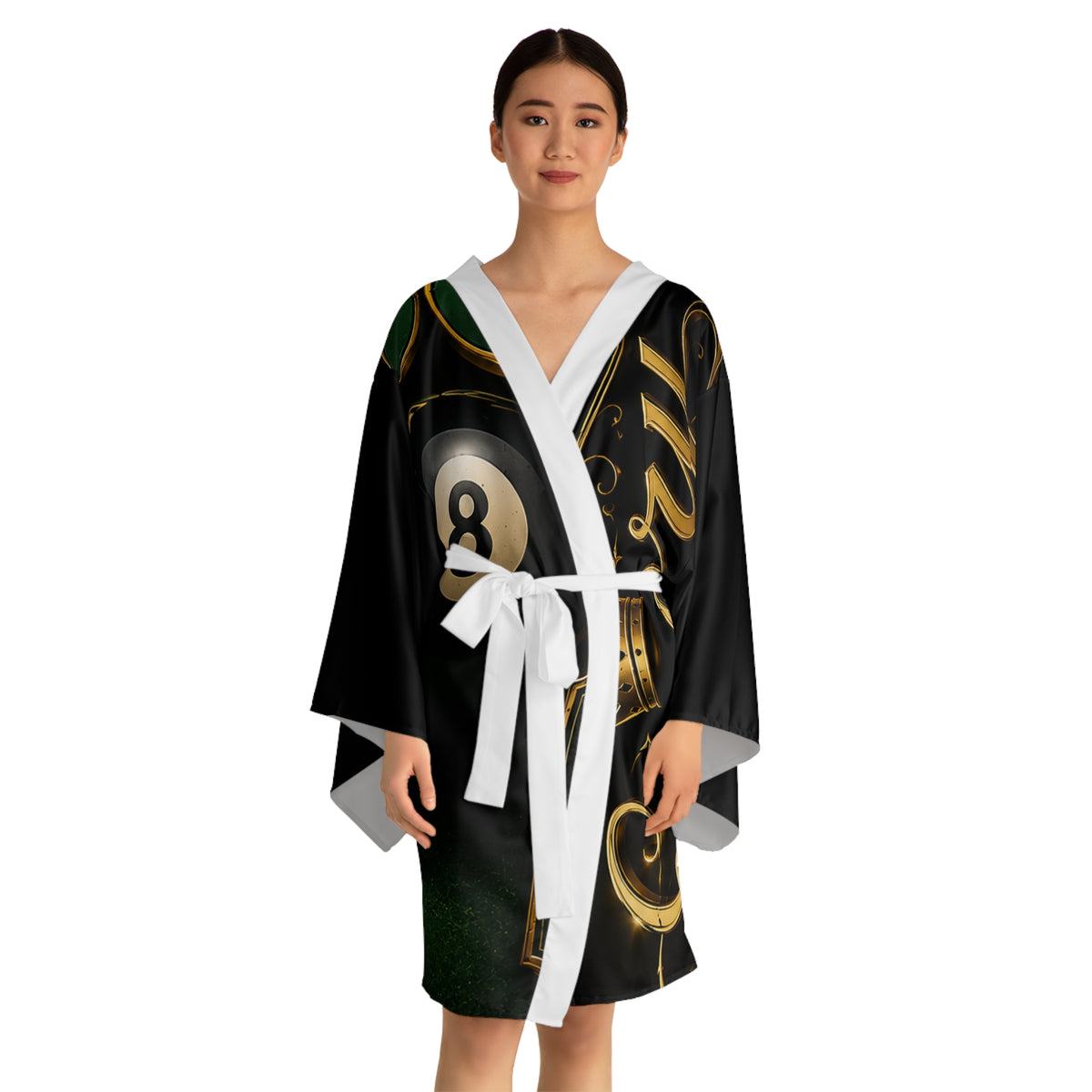 Pool Champion Kimono Robe — Personalized 'Emory McCowan Pool' 8-Ball Design