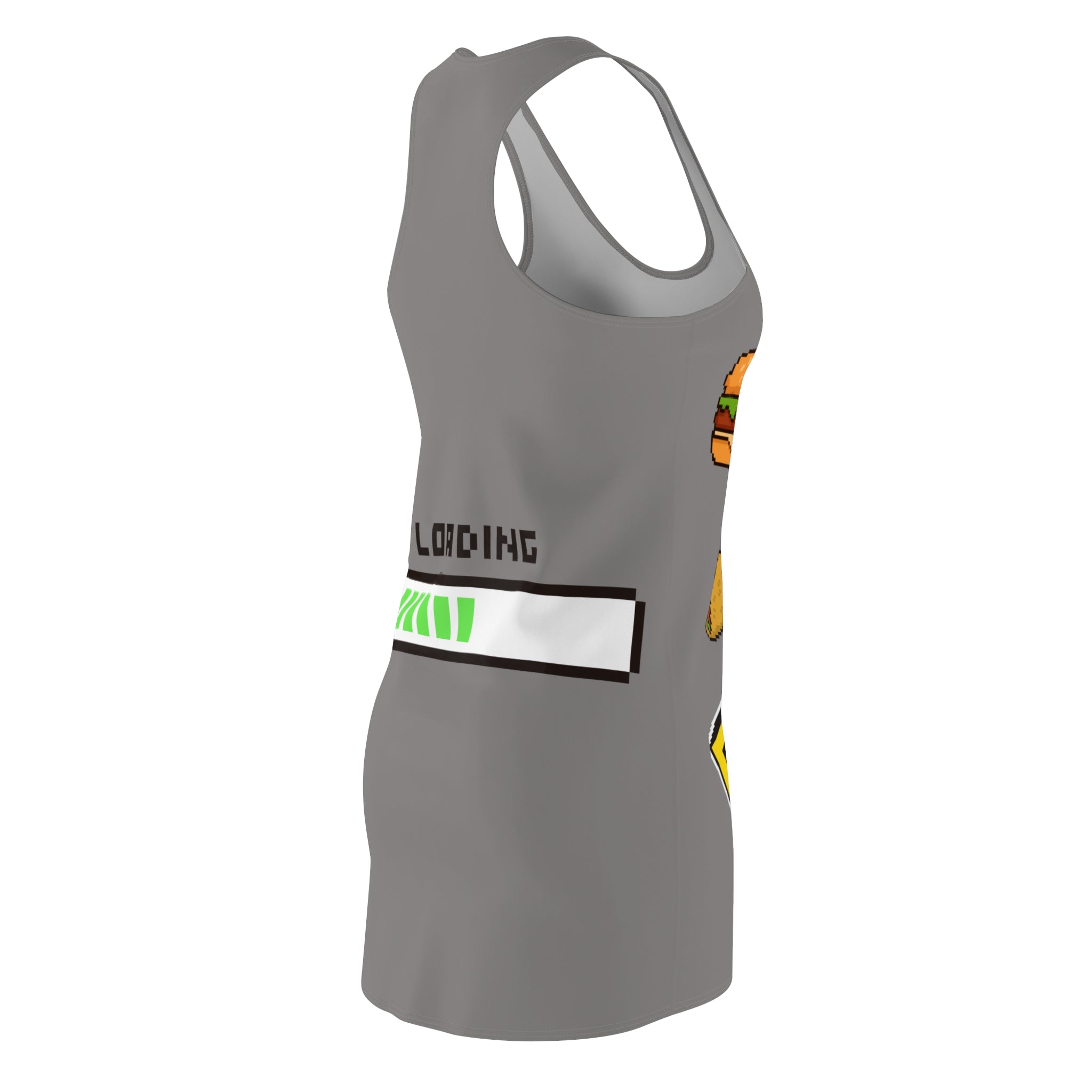 Racerback Dress — Retro Pixel Food Gamer "Game On" Design